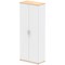 Impulse Two-Tone Extra Tall Cupboard, 4 Shelves, 2000mm High, Maple and White