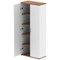 Impulse Two-Tone Extra Tall Cupboard, 4 Shelves, 2000mm High, Walnut and White