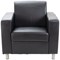 Avior Executive Reception Leather Faced Armchair, Black