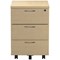 Jemini 3 Drawer Mobile Pedestal, Maple