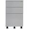 Jemini 3 Drawer Steel Mobile Pedestal, Silver