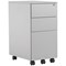 Jemini 3 Drawer Slimline Steel Mobile Pedestal, Silver