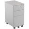 Jemini 3 Drawer Slimline Steel Mobile Pedestal, Silver