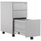 Jemini 3 Drawer Slimline Steel Mobile Pedestal, Silver