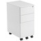 Jemini 3 Drawer Slimline Steel Mobile Pedestal, White