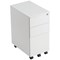 Jemini 3 Drawer Slimline Steel Mobile Pedestal, White