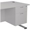 Jemini 2 Drawer Fixed Pedestal, 675mm Deep, White