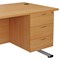 Jemini 3 Drawer Fixed Pedestal, 655mm Deep, Beech