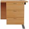 Jemini 3 Drawer Fixed Pedestal, 655mm Deep, Beech