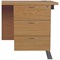 Jemini 3 Drawer Fixed Pedestal, 655mm Deep, Oak