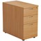 Jemini 3 Drawer Desk High Pedestal, 800mm Deep, Beech