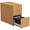 Jemini 3 Drawer Desk High Pedestal, 800mm Deep, Beech