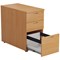 Jemini 3 Drawer Desk High Pedestal, 800mm Deep, Beech