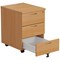 Jemini 3 Drawer Mobile Pedestal, Beech