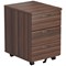 Jemini 3 Drawer Mobile Pedestal, Walnut