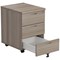 Jemini 3 Drawer Mobile Pedestal, Grey Oak