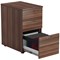 Jemini 3 Drawer Desk High Pedestal, 600mm Deep, Walnut