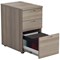 Jemini 3 Drawer Desk High Pedestal, 600mm Deep, Grey Oak