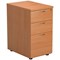 Jemini 3 Drawer Desk High Pedestal, 600mm Deep, Beech