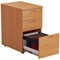 Jemini 3 Drawer Desk High Pedestal, 600mm Deep, Beech