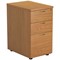 Jemini 3 Drawer Desk High Pedestal, 600mm Deep, Oak