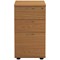 Jemini 3 Drawer Desk High Pedestal, 600mm Deep, Oak