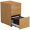 Jemini 3 Drawer Desk High Pedestal, 600mm Deep, Oak