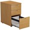 Jemini 3 Drawer Desk High Pedestal, 600mm Deep, Oak