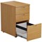 Jemini 3 Drawer Desk High Pedestal, 800mm Deep, Oak