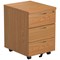 Jemini 3 Drawer Mobile Pedestal, Oak