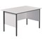 Serrion 1200mm Rectangular Desk, Silver Straight Legs, White