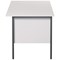 Serrion 1200mm Rectangular Desk, Silver Straight Legs, White