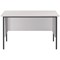 Serrion 1200mm Rectangular Desk, Silver Straight Legs, White