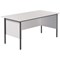 Serrion 1500mm Rectangular Desk, Silver Straight Legs, White