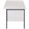 Serrion 1500mm Rectangular Desk, Silver Straight Legs, White