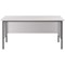 Serrion 1500mm Rectangular Desk, Silver Straight Legs, White