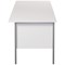 Serrion 1800mm Rectangular Desk, Silver Straight Legs, White