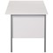 Serrion 1200mm Rectangular Desk with attached 2-Drawer Pedestals, Silver Straight Legs, White