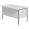 Serrion 1200mm Rectangular Desk with attached 2-Drawer Pedestals, Silver Straight Legs, White