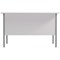 Serrion 1200mm Rectangular Desk with attached 2-Drawer Pedestals, Silver Straight Legs, White