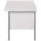 Serrion 1200mm Rectangular Desk with attached 3-Drawer Pedestals, Silver Straight Legs, White