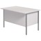 Serrion 1200mm Rectangular Desk with attached 3-Drawer Pedestals, Silver Straight Legs, White