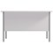 Serrion 1200mm Rectangular Desk with attached 3-Drawer Pedestals, Silver Straight Legs, White