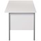 Serrion 1500mm Rectangular Desk with attached 2-Drawer Pedestals, Silver Straight Legs, White