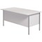 Serrion 1500mm Rectangular Desk with attached 2-Drawer Pedestals, Silver Straight Legs, White