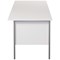 Serrion 1800mm Rectangular Desk with attached 2-Drawer Pedestals, Silver Straight Legs, White