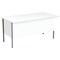 Serrion 1500mm Rectangular Desk with attached 3-Drawer Pedestals, Silver Straight Legs, White