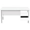 Serrion 1500mm Rectangular Desk with attached 3-Drawer Pedestals, Silver Straight Legs, White