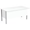 Serrion 1800mm Rectangular Desk with attached 3-Drawer Pedestals, Silver Straight Legs, White