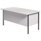 Serrion 1500mm Rectangular Desk with 2 attached Pedestals, Silver Straight Legs, White